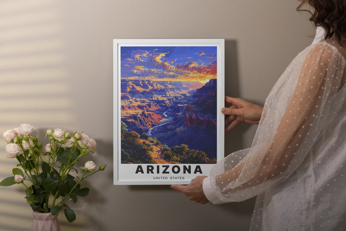 Arizona Grand Canyon Sunrise Purple Canyon View Travel Poster - Image 3