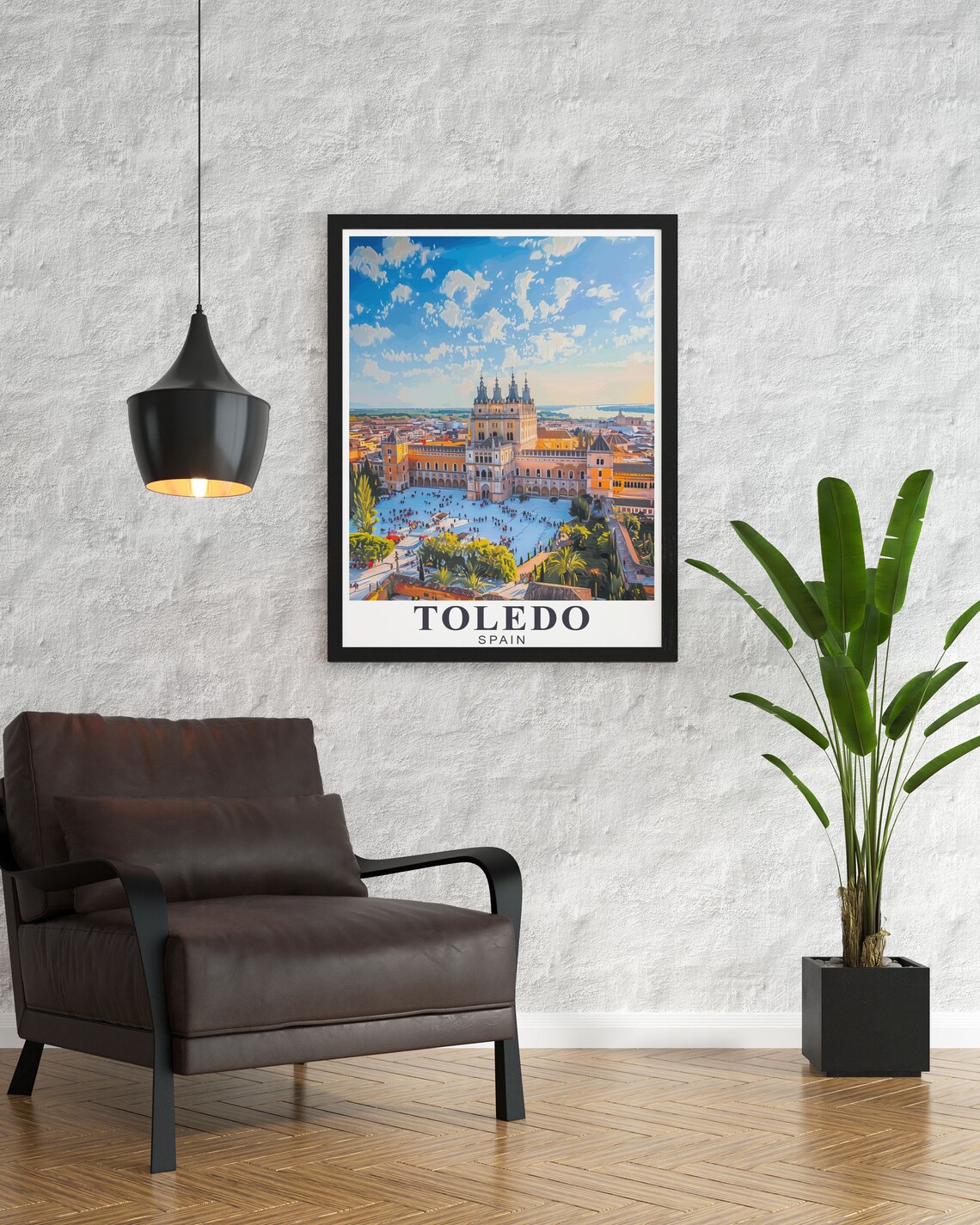 Toledo Spain Alcazar Palace Aerial View over the City Poster - Image 2