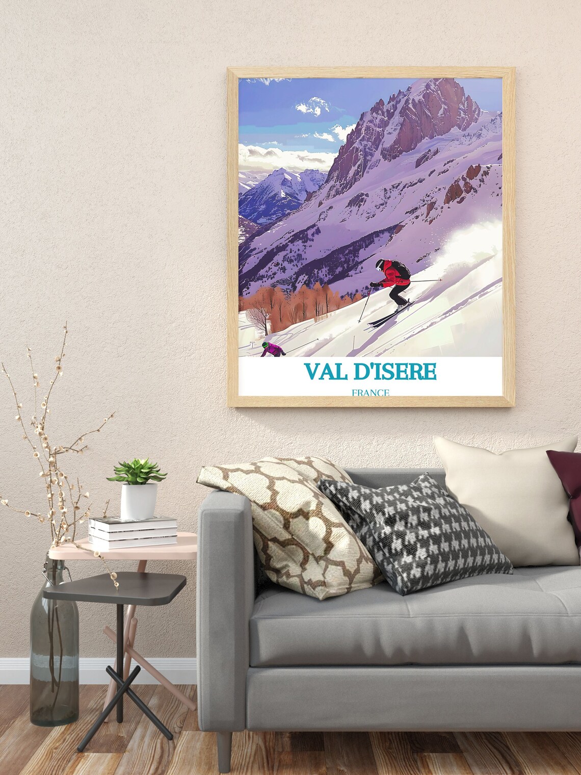 Val d'Isere France Downhill Skier Alpine Mountain Resort Poster - Image 2