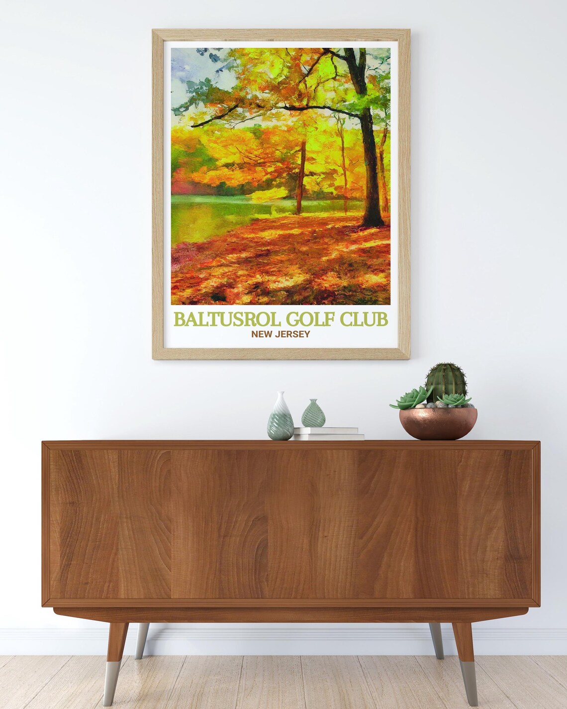 Baltusrol Golf Club New Jersey Autumn Lakeside Trees Colorful Poster - Image 2
