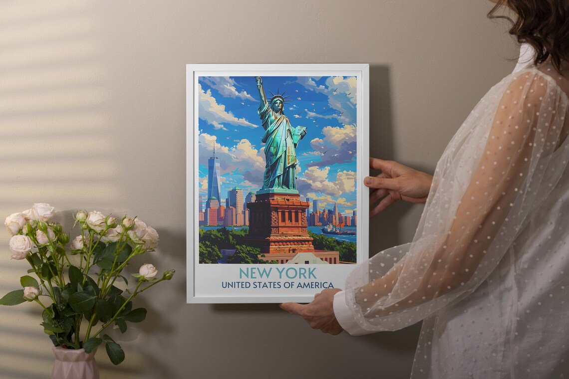 Statue Of Liberty Close Up New York City Skyline Daylight Poster - Image 4