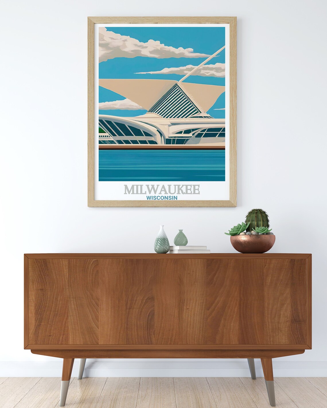 Milwaukee Art Museum Wing Against a Summer Sky Travel Poster - Image 3