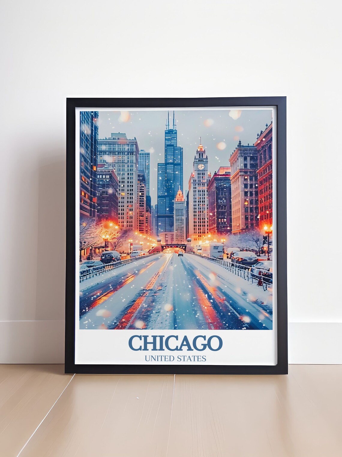 Chicago Art Collection, Magnificent Mile Travel Poster - Image 4
