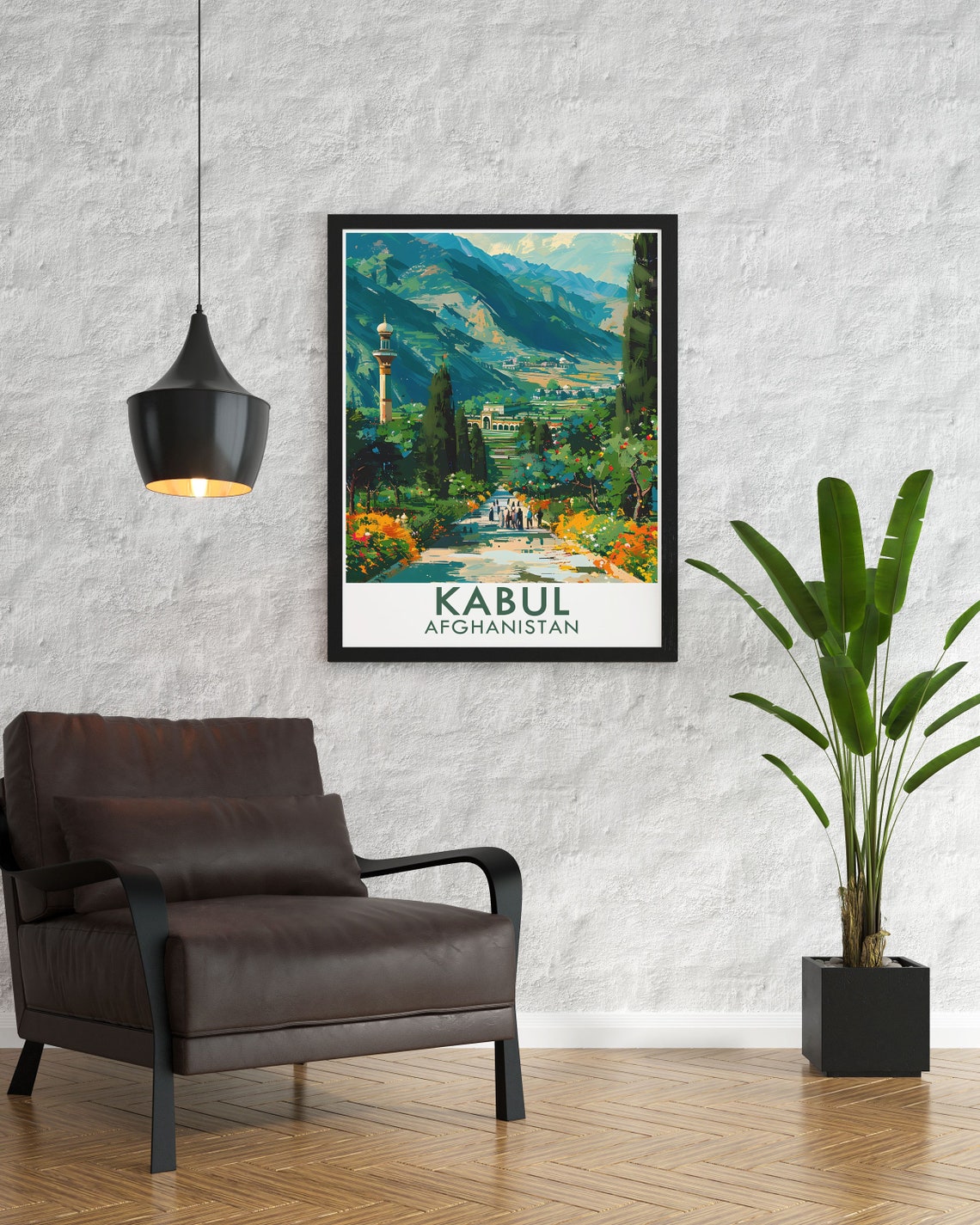 Lush Kabul Afghanistan Babur Garden Historic Oasis Travel Poster - Image 3