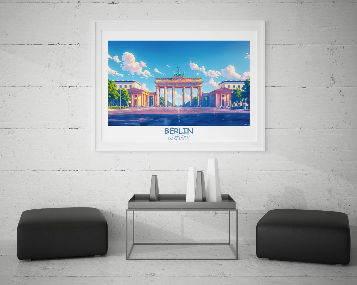 Berlin Brandenburg Gate Sunny Day Classic Germany Travel Poster - Image 2