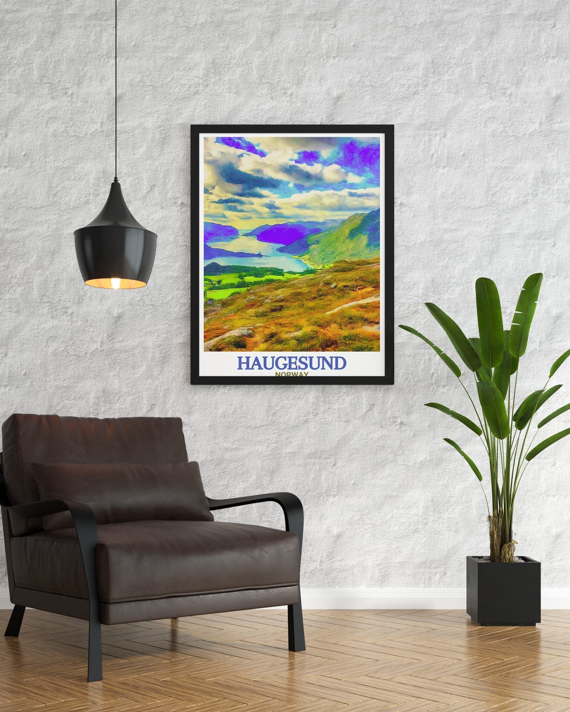 Haugesund Travel Print Steinsfjellet Art Norway Travel Art Steinsfjellet Travel Poster Steinsfjellet Travel Print - Image 3