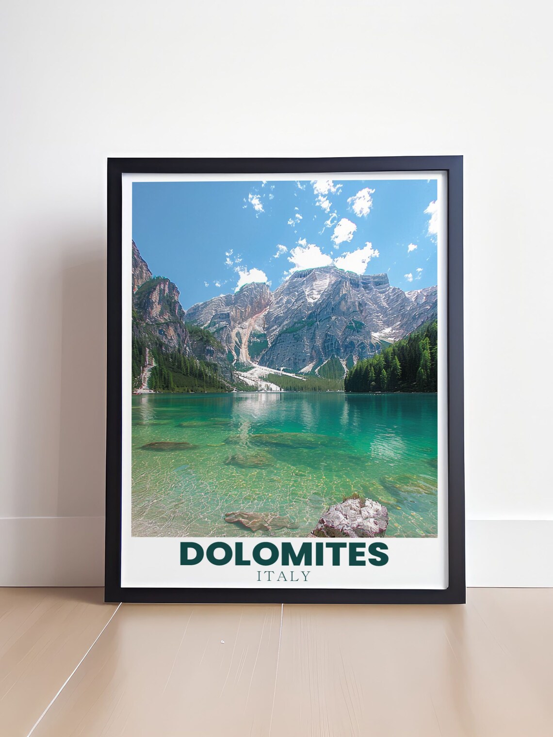 Dolomites Lago Di Braies Italy Travel Poster - Image 4
