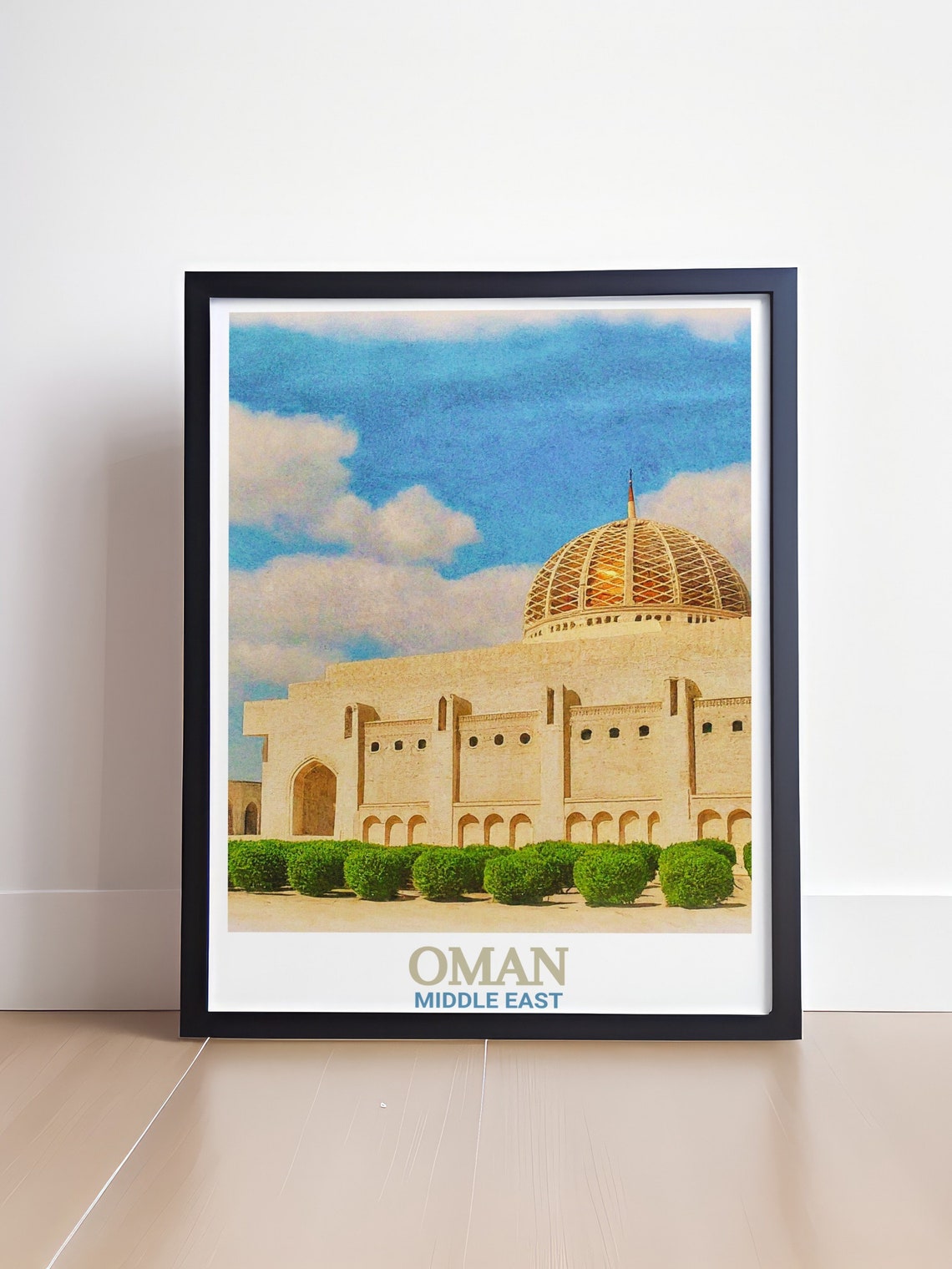 Sultan Qaboos Grand Mosque Oman Golden Dome Sky Travel Poster - Image 4
