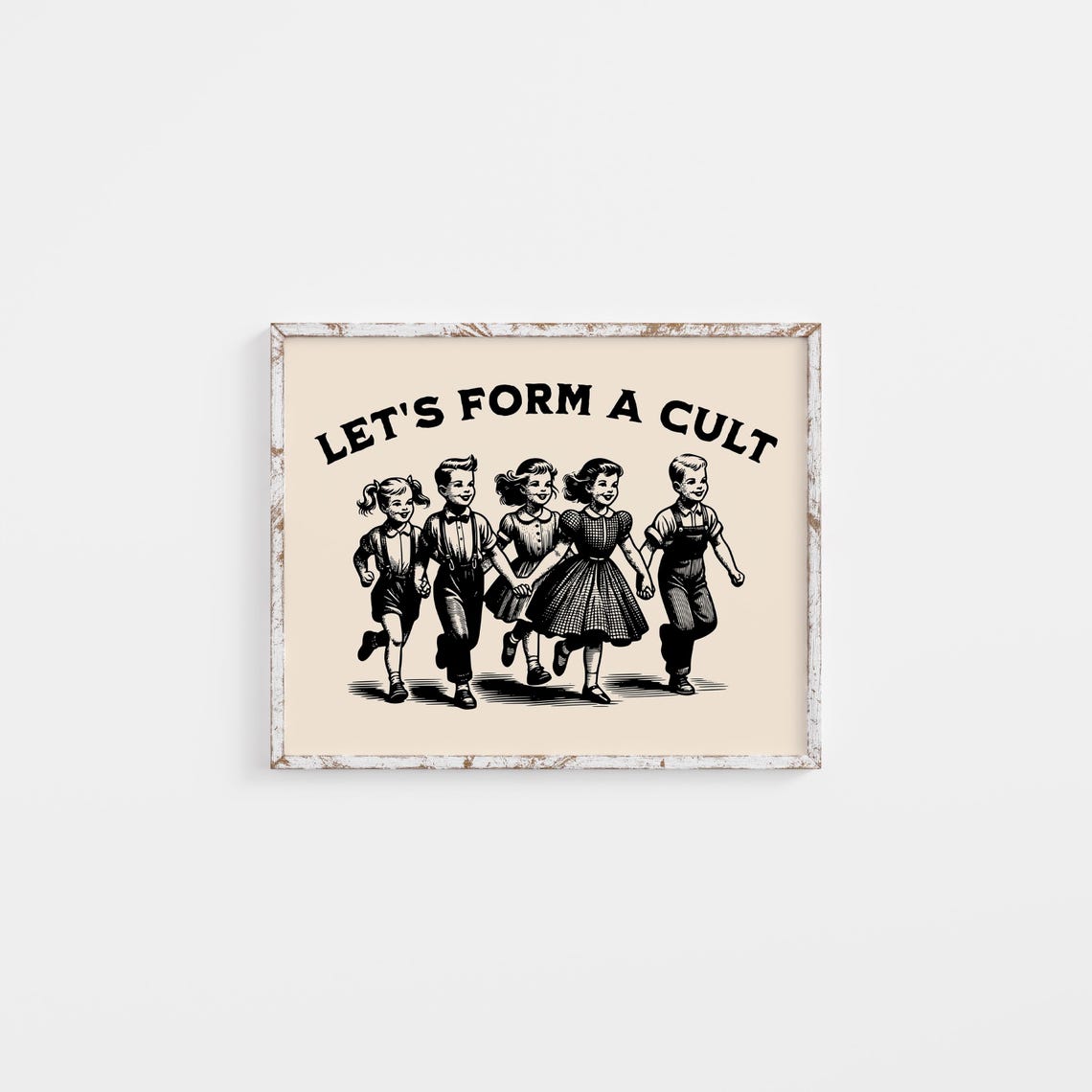 Lets Form A Cult Vintage Retro Poster - Image 3