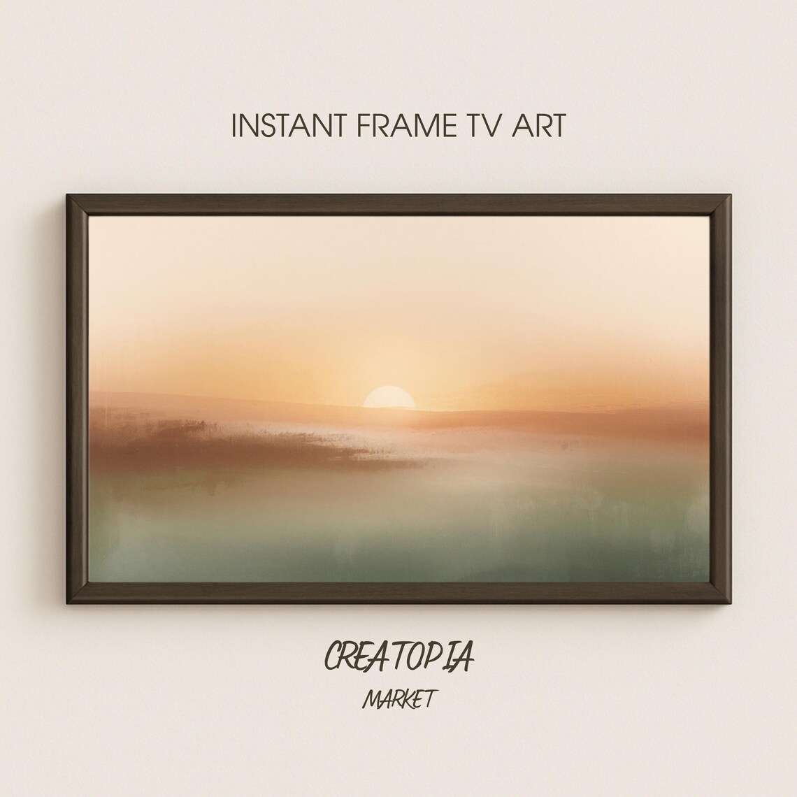 Samsung Frame Tv Art Golden Horizon Minimalist Abstract Landscape