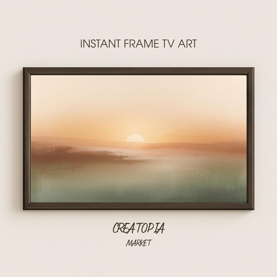 Golden Horizon Minimalist Sunset Abstract Calm Water Landscape Print