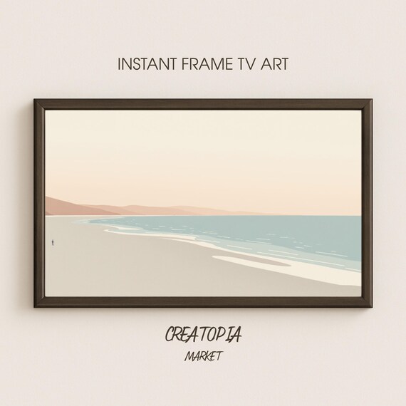 Calm Morning Coastline Minimalist Seaside Beach TV Art Poster
