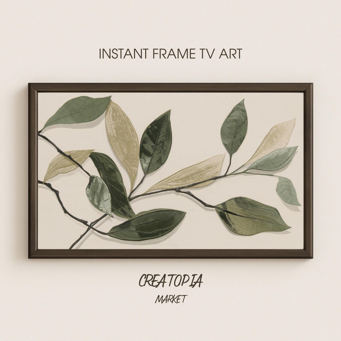 Samsung Frame Tv Art Intertwined Leaves Minimalist Nature Study