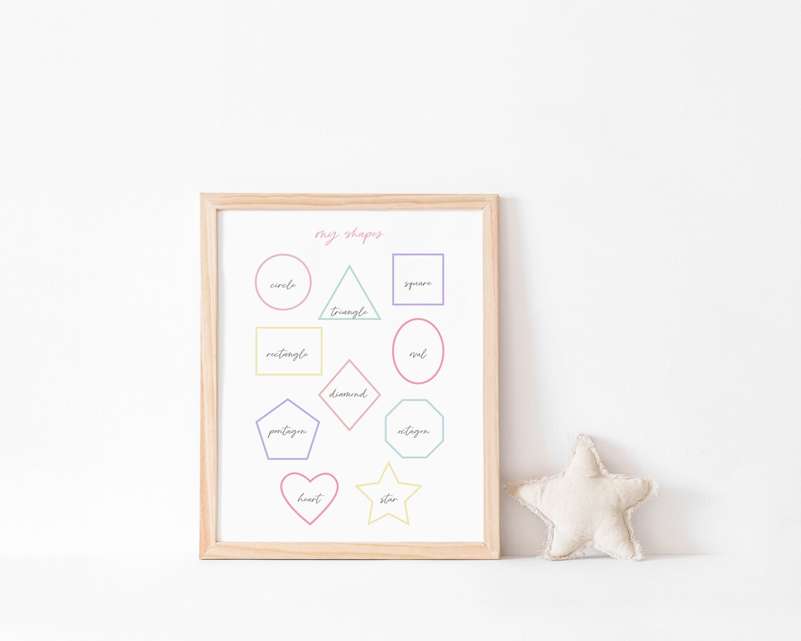 Shapes Educational Girls Playroom Art Print - Image 3