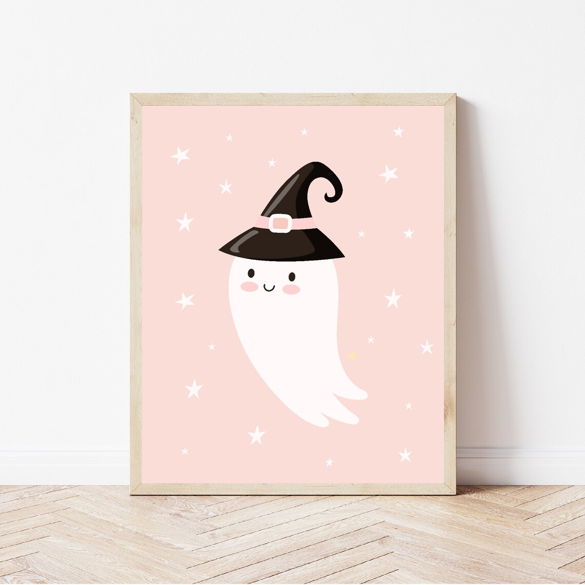 Cute Ghost Print, Pastel Halloween Boho Decor