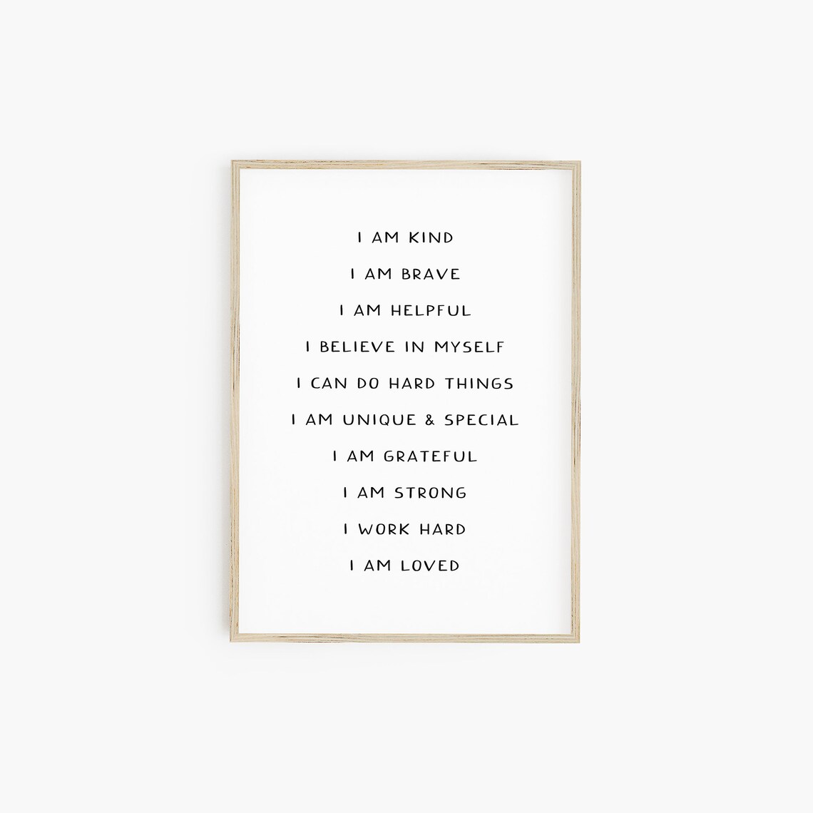 Positive Affirmations for Kids Boho Art Print - Image 3