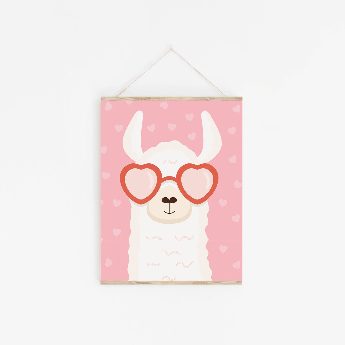 Valentine Llama Galentines Day Art Print - Image 2