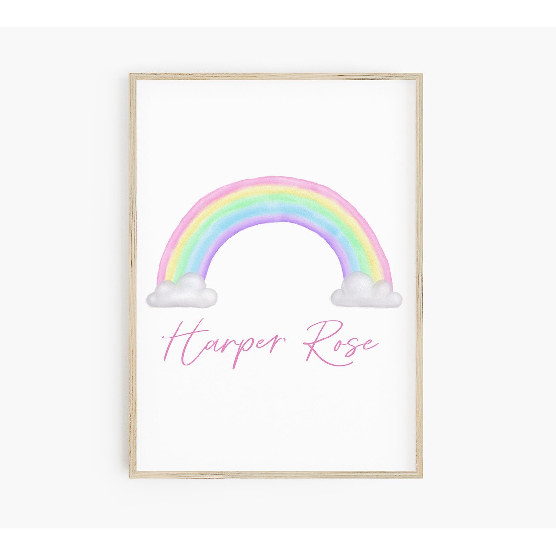 Personalized Rainbow Print, Girls Room Decor Art Print