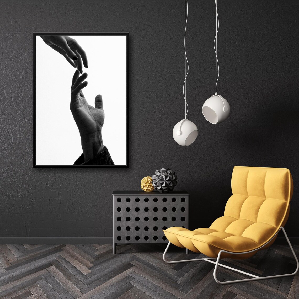 Reaching Hands Minimalist Art Print, Emotional Connection - Image 6