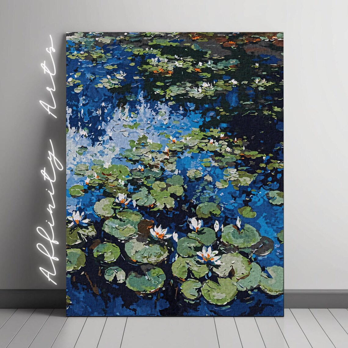 Water Lilies, Monet Style Impressionist Art Print