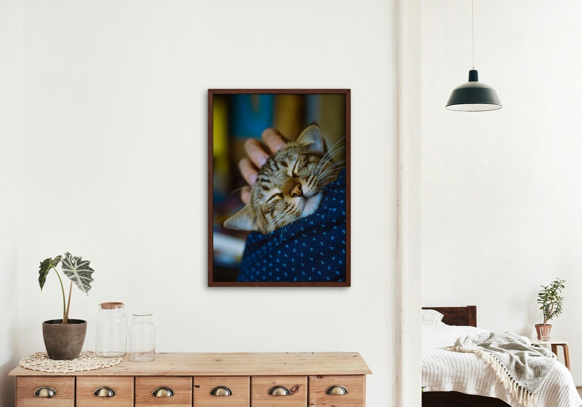 Cozy Moment of a Happy Cat, Tabby Cat Art - Image 5