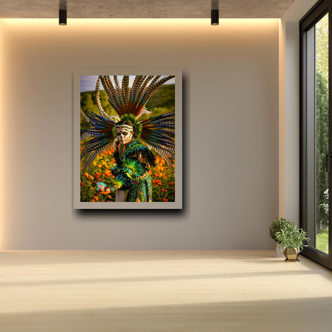 Aztec Warrior Art Print, Dia De Los Muertos Costume - Image 4