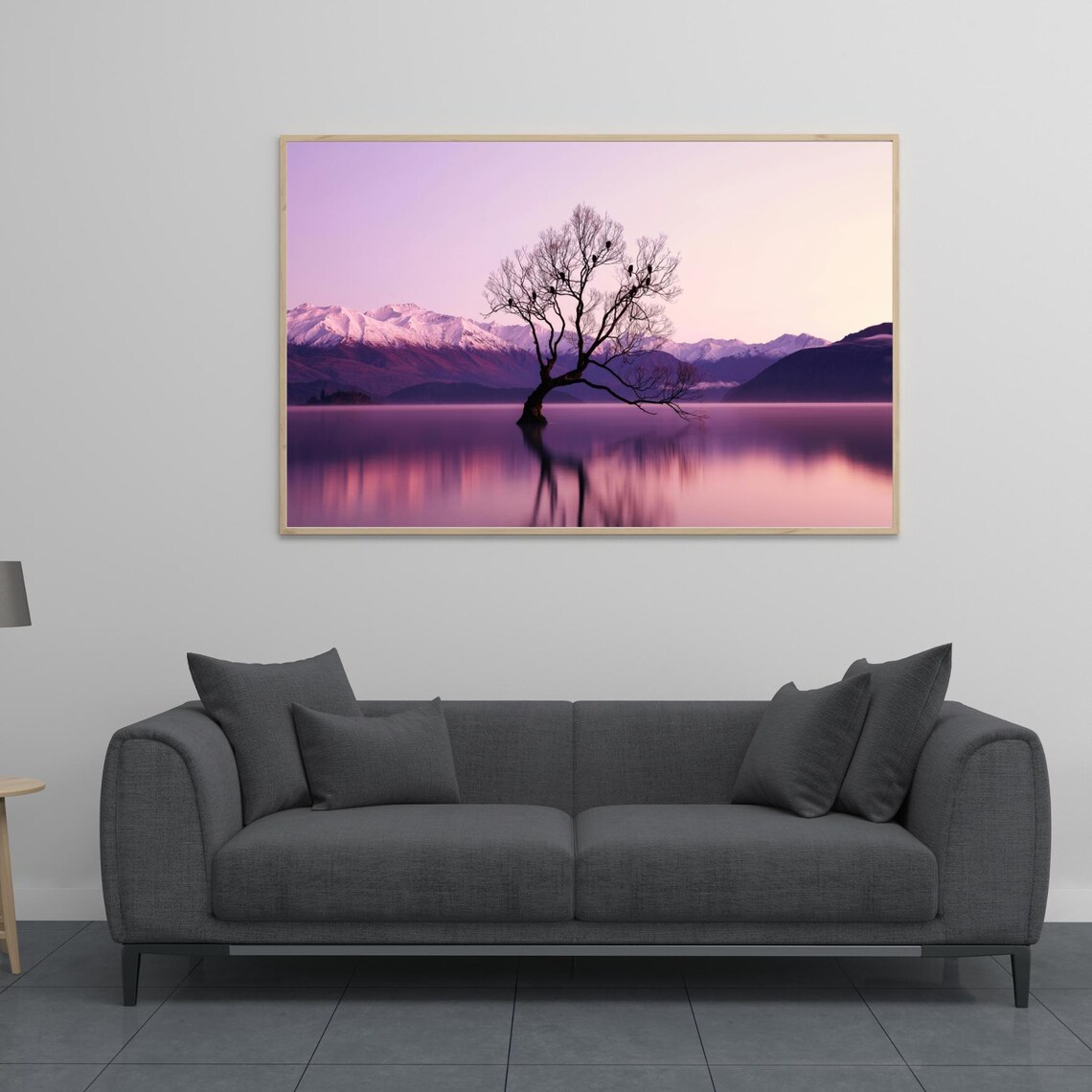Serene Sunset Landscape With Lone Tree, Mountains - Image 4