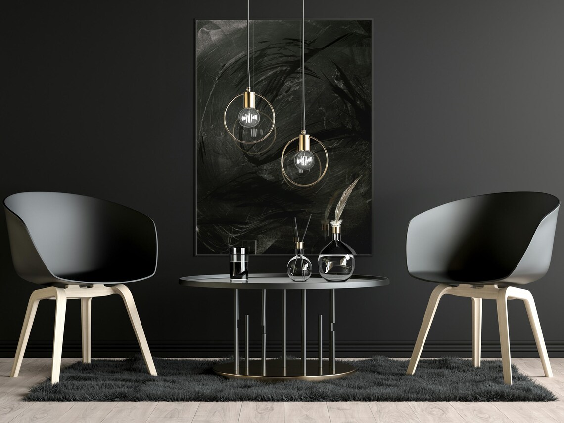 Dark Abstract Art, Moody Brushstroke Texture - Image 6