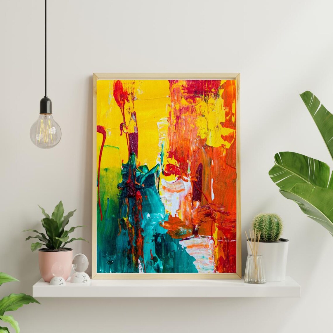 Abstract Acrylic Art, Striking Brushstroke Design - Image 5