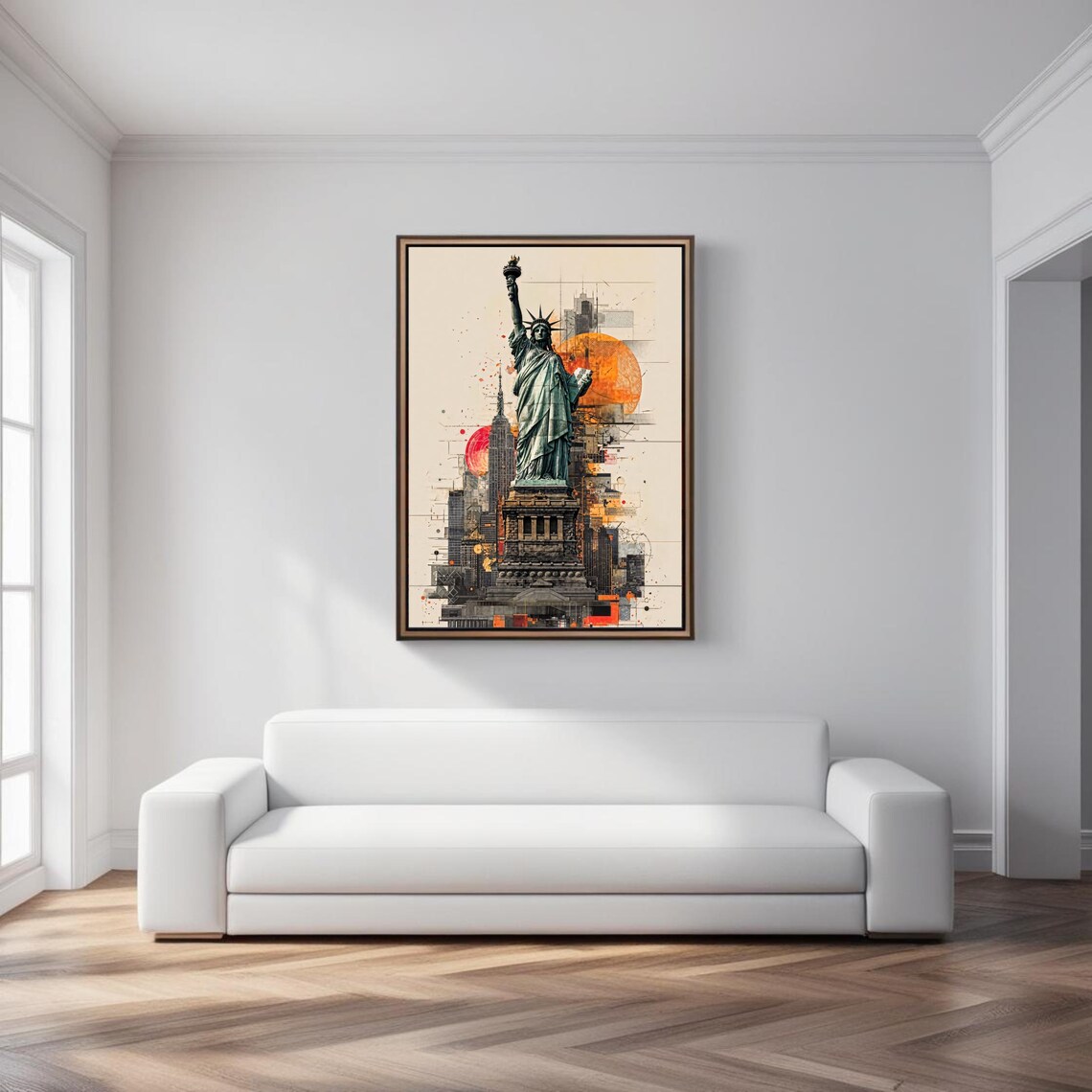 Statue Of Liberty, Abstract New York Skyline Poster - Image 5