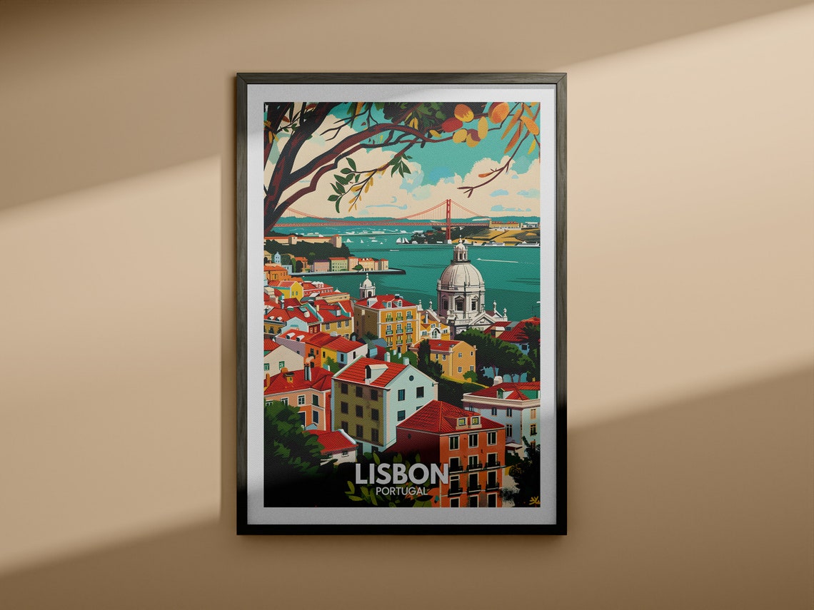 Lisbon Art Print Portugal Lisbon Travel Poster Portugal Travel Poster Portugal Cityscape Wall Art Unique City Decor - Image 3
