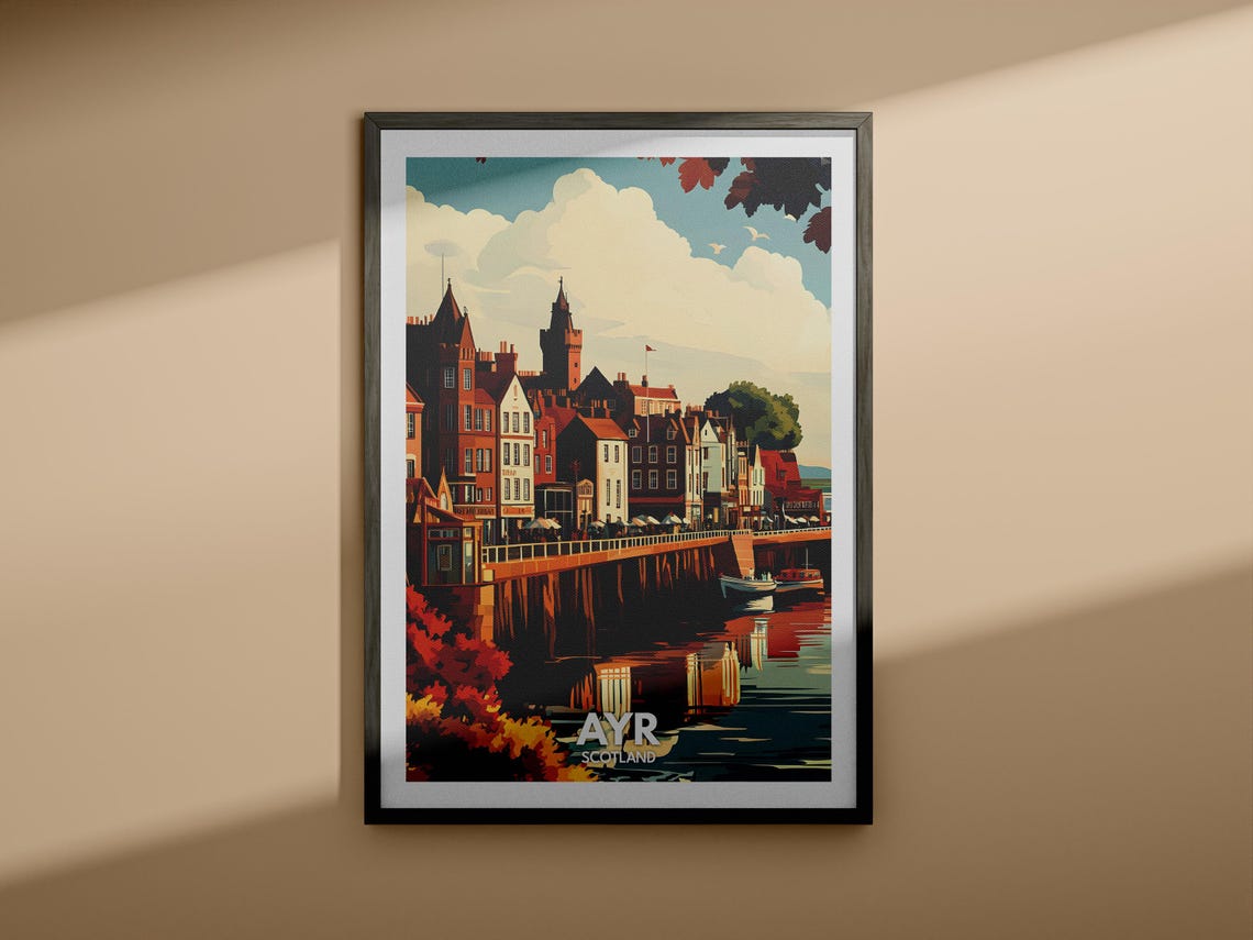Ayr Travel Print Scotland Ayr Travel Poster Scotland Travel Poster United Kingdom Wall Art Scottish Art Decor - Image 3