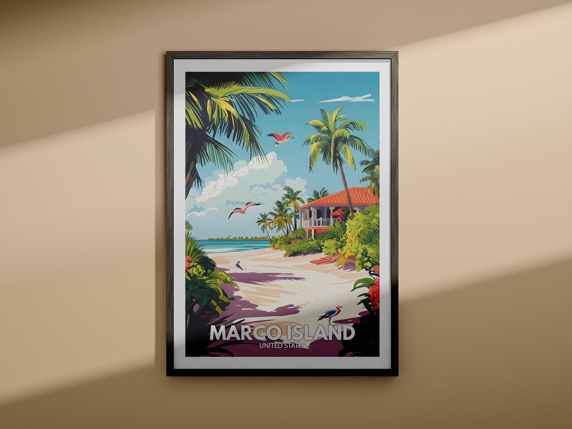 Marco Island Travel Poster, Seaside Decor - Image 3