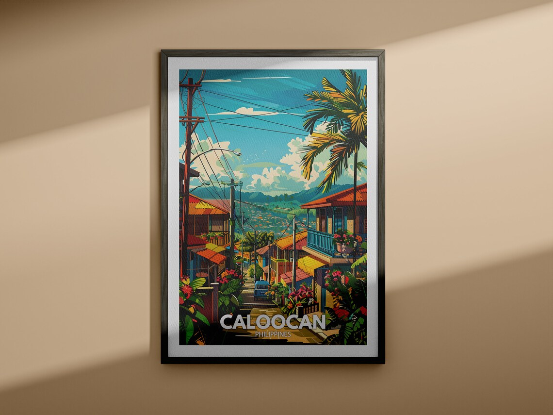 Caloocan Travel Print Philippines Caloocan Travel Poster Philippines Travel Poster Philippines Cityscape Wall Unique City Decor - Image 3
