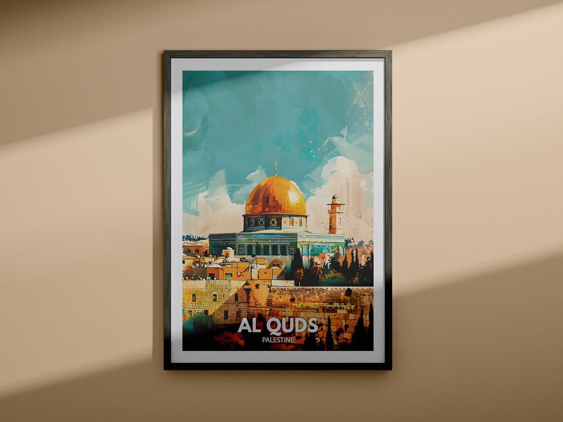 Al Quds Art Print Palestine Al Quds Travel Poster Palestine Travel Poster Palestine Cityscape Wall Unique City Decor - Image 3