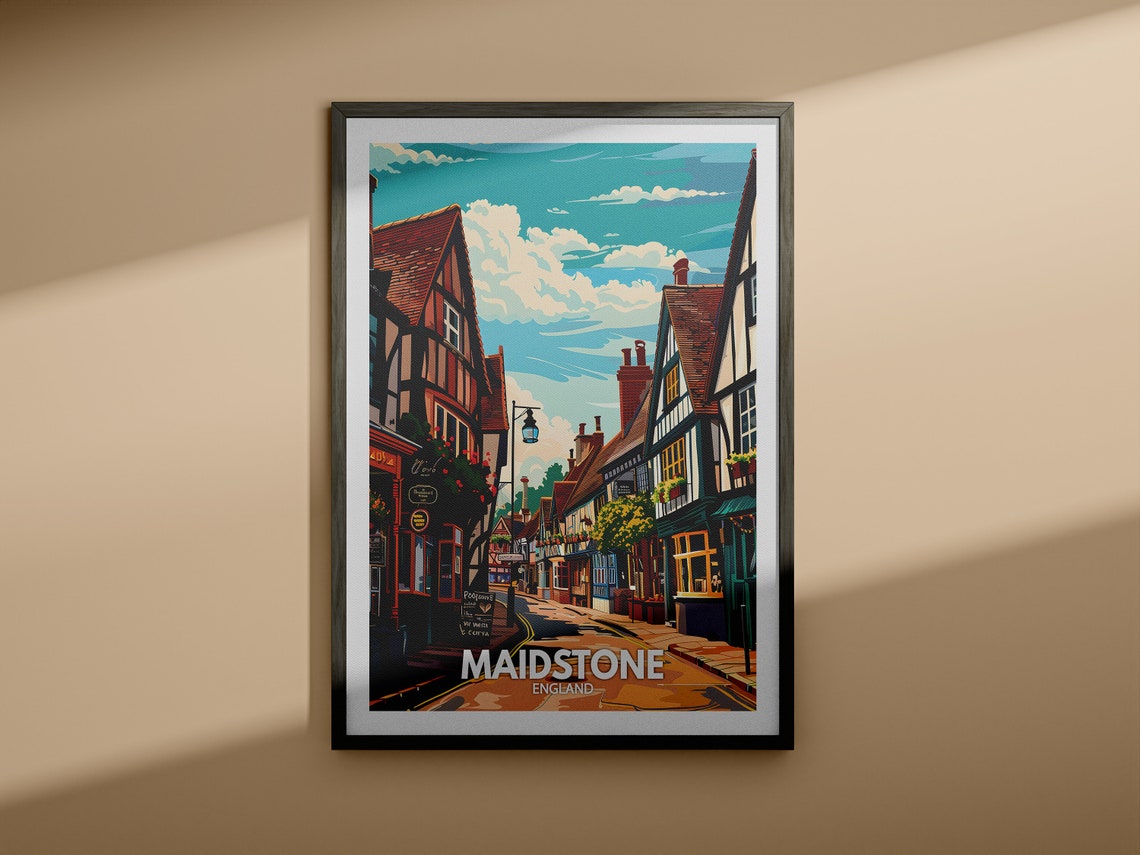 Maidstone Travel Print England Maidstone Art Poster England Travel Poster United Kingdom Wall Art English Art Decor - Image 3
