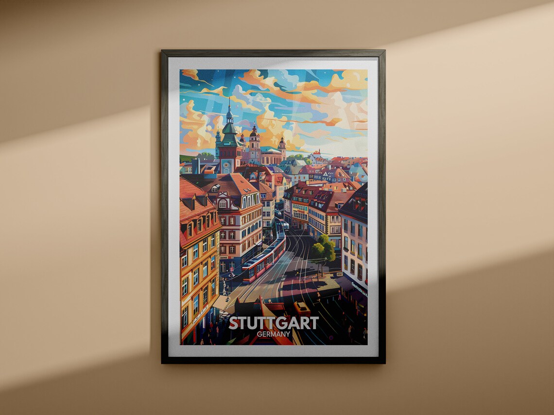 Stuttgart Travel Poster, Germany Cityscape - Image 3