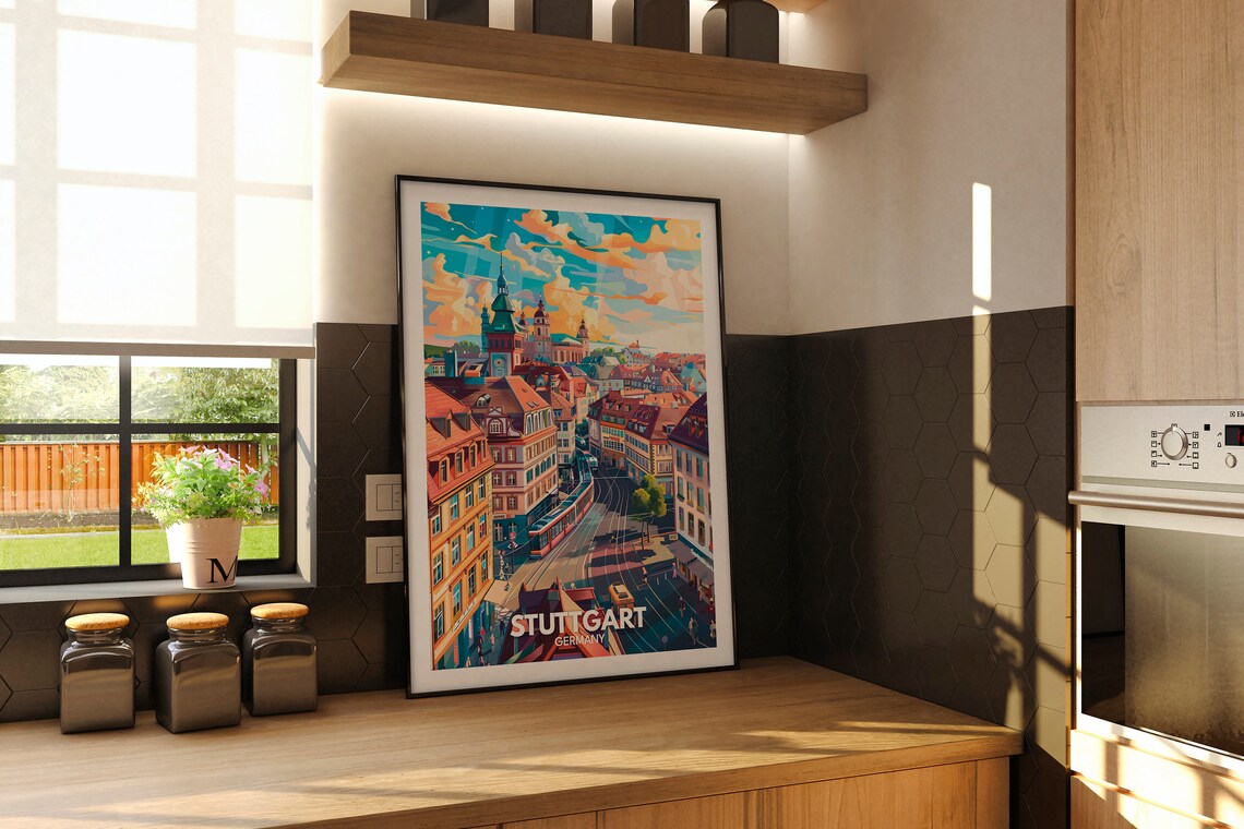 Stuttgart Travel Poster, Germany Cityscape - Image 2