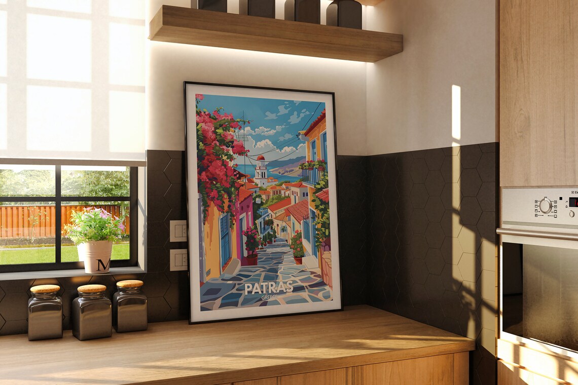 Patras Travel Print Greece Patras Travel Poster Greece Travel Poster Greece Cityscape Wall Art Unique City Decor - Image 2