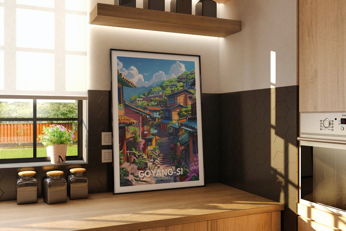 Goyang Si Print South Korea Goyang Si Travel Poster South Korea Travel Poster South Korea Cityscape Wall Art Unique City Decor - Image 2