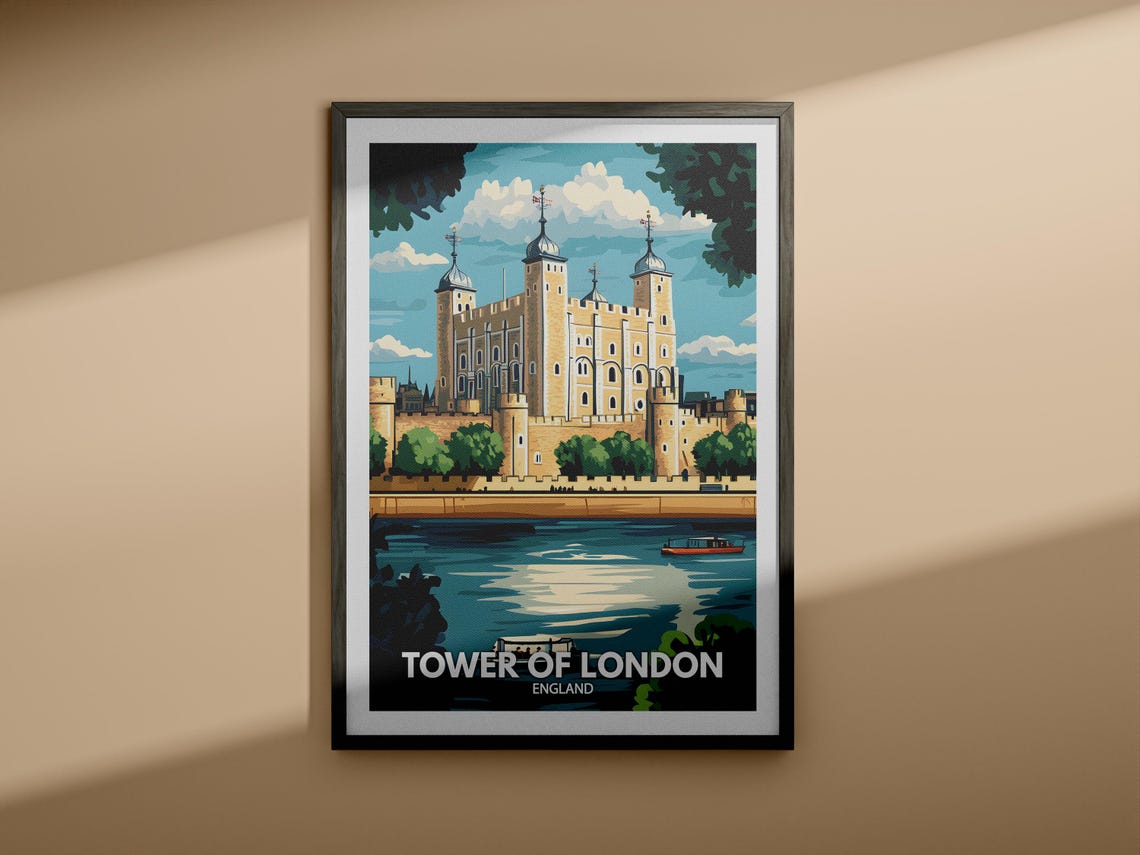 Tower Of London Print England Tower Of London Poster England Travel Art Poster United Kingdom Wall Art England Art Decor - Image 3