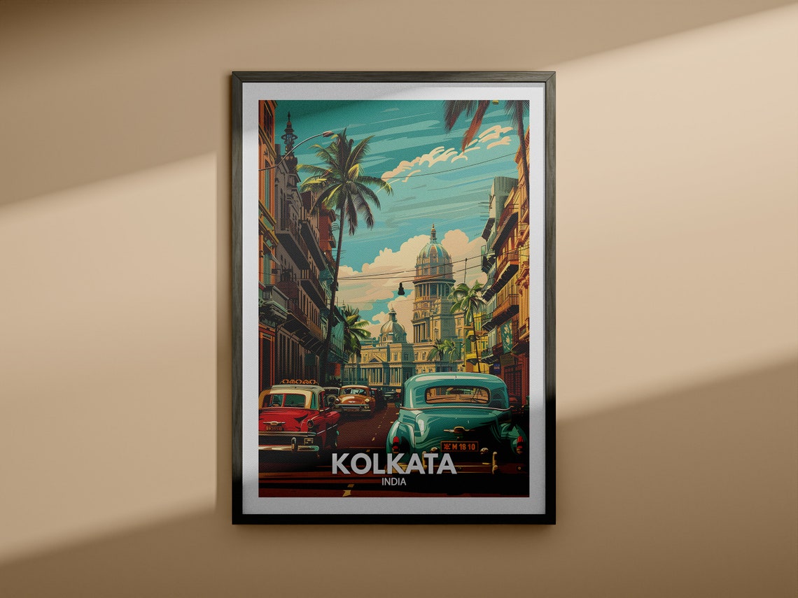 Kolkata Travel Print India Kolkata Travel Poster India Travel Poster India Cityscape Wall Art Unique City Decor - Image 3