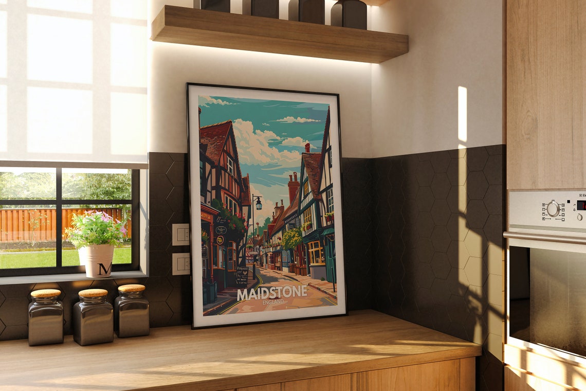 Maidstone Travel Print England Maidstone Art Poster England Travel Poster United Kingdom Wall Art English Art Decor - Image 2