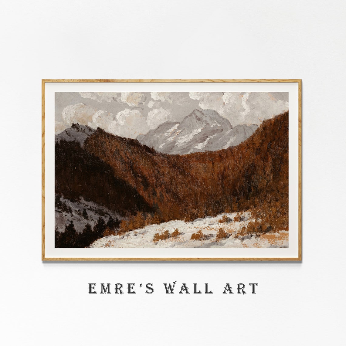 Snow Capped Peaks Winter Mountain Range Vintage Landscape Poster - Image 4