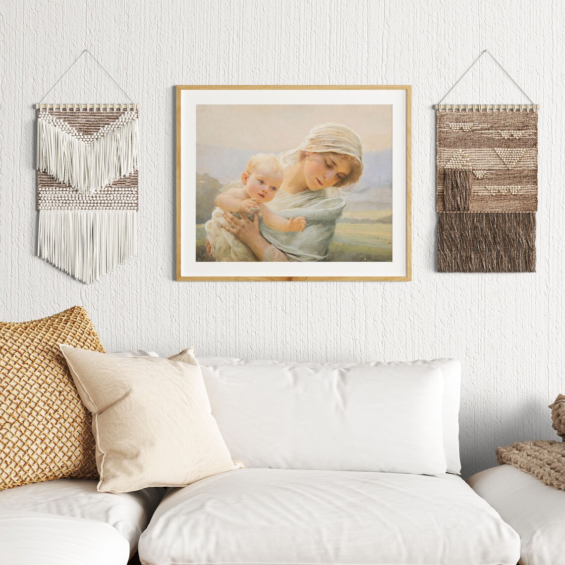 Vintage Mother And Child Painting, Gift For Mom Art Print - Image 2