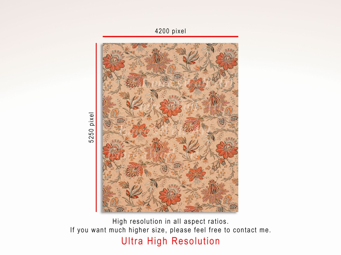 Vintage Rustic Textile Pattern Botanical Autumn Art Print - Image 3