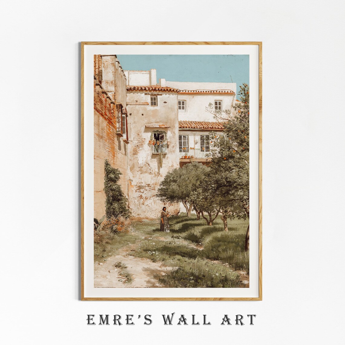 Vintage Kitchen Orange Tree Art Print, Summer Landscape - Image 4