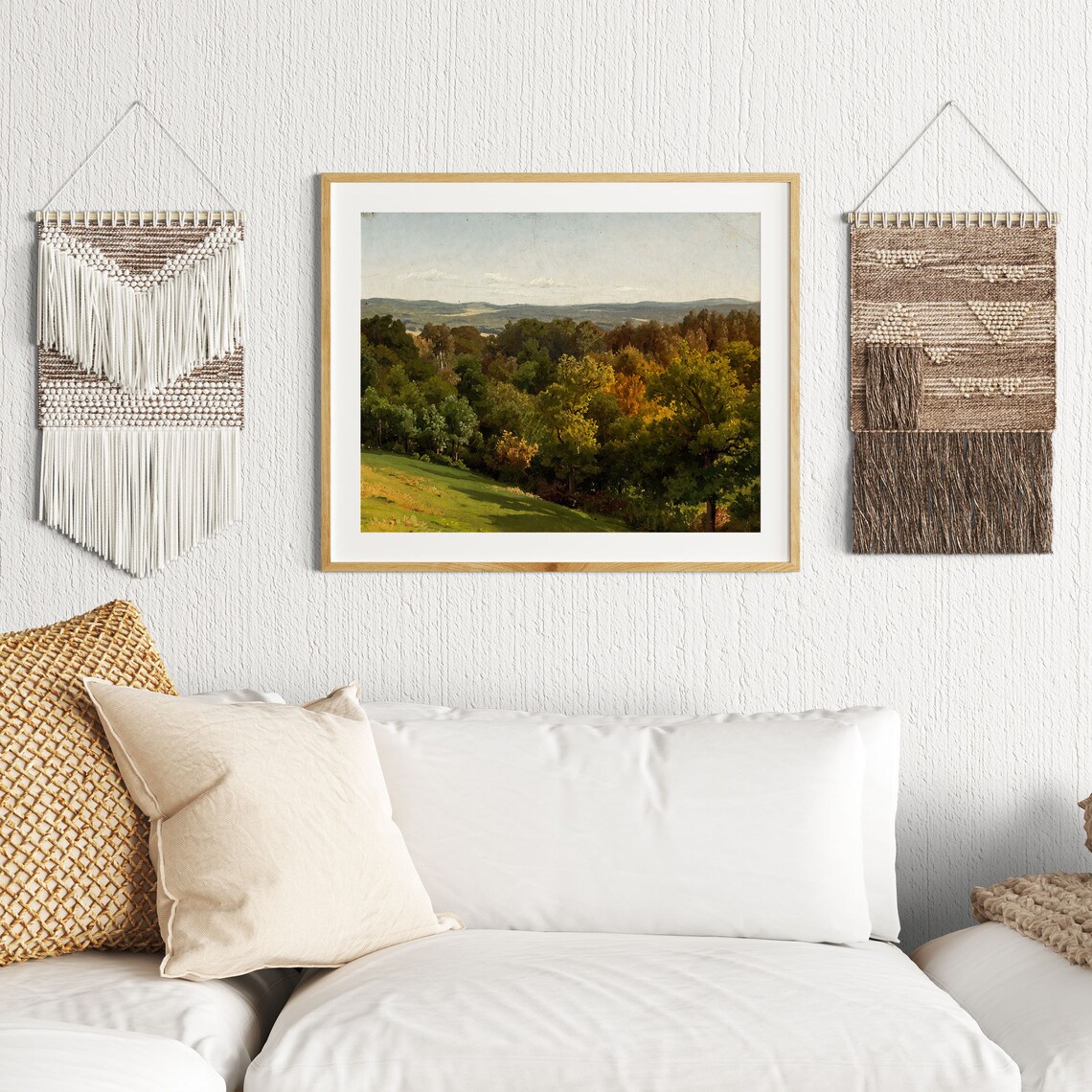 Vintage Green Forest Landscape Art Print, Rustic - Image 2