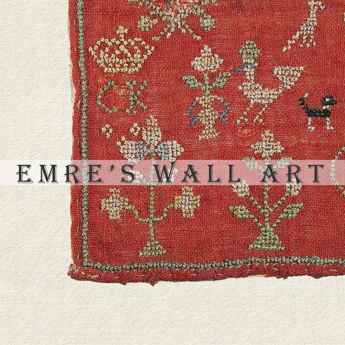 Vintage Textile Tapestry Art Print, Antique Style - Image 2