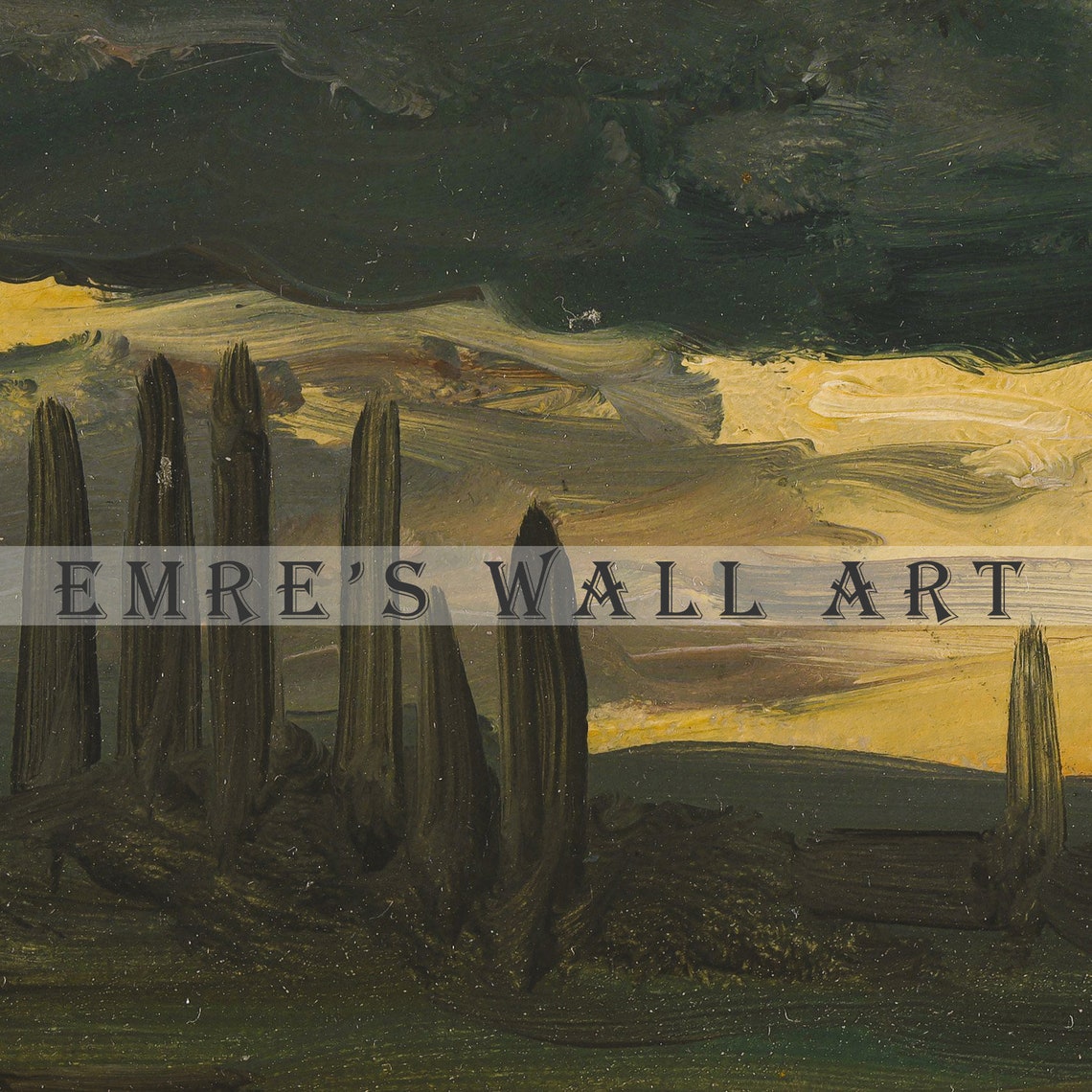 Vintage Green Landscape Art Landscape Gallery Wall Set Farmhouse Wall Decor Set Art Print Set - Image 2